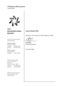 Microsoft Word - Announcement re 2003 annual report.doc