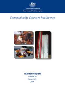 Communicable Diseases Intelligence  Quarterly report Volume 30 Issue no[removed]