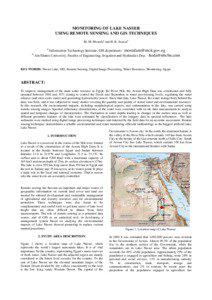 MONITORING OF LAKE NASSER USING REMOTE SENSING AND GIS TECHNIQUES M. M. Mostafaa and H. K. Soussab