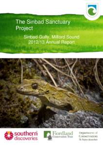The Sinbad Sanctuary Project Sinbad Gully, Milford Sound[removed]Annual Report  2