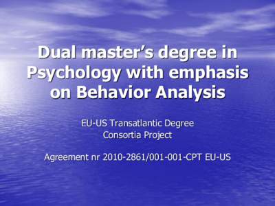 Transatlantic dual/double undegraduate degree program in Psychology