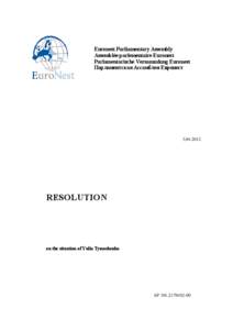 Microsoft Word - Resolution Tymoshenko Euronest_final EN.doc