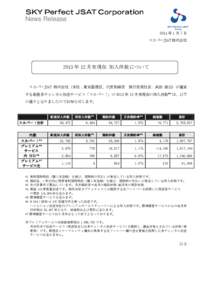 News Release 2014 年 1 月 7 日 スカパーJSAT 株式会社 2013 年 12 月末現在 加入件数について