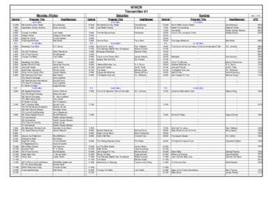 WWCR Transmitter #1 Monday -Friday Central  Program Title