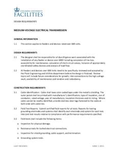 DESIGN REQUIREMENTS  MEDIUM-VOLTAGE ELECTRICAL TRANSMISSION GENERAL INFORMATION 1.1