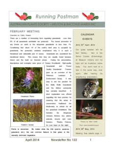 Running Postman AUSTRALIAN PLANTS SOCIETY – MELTON & BACCHUS MARSH INC FEBRUARY MEETING  CALENDAR