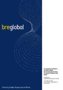 Accompanying Report for BRE Global Environmental Profiles