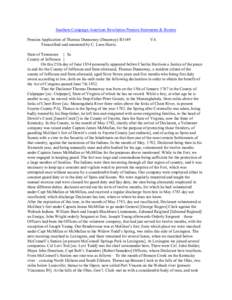 Southern Campaign American Revolution Pension Statements & Rosters Pension Application of Thomas Dunnaway (Dunaway) R3149 Transcribed and annotated by C. Leon Harris. VA
