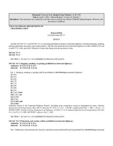 Document: Proposed Rule, Register Page Number: 26 IR 2399 Source: April 1, 2003, Indiana Register, Volume 26, Number 7 Disclaimer: This document was created from the files used to produce the official CD-ROM Indiana Regi