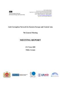 ACN Anti-Corruption Network for Eastern Europe and Central Asia Anti-Corruption Division Directorate for Financial and Enterprise Affairs