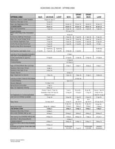 ACADEMIC CALENDAR - SPRINGSPRING 2008 A&S