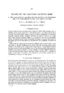 Studies on the Calcicole-Calcifuge Habit: II. The Influence of Calcium on the Growth and Establishment of Four Species in Soil and Sand Cultures