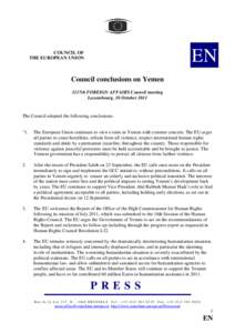 EN  COUNCIL OF THE EUROPEAN UNION  Council conclusions on Yemen