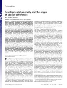 Genetics / Selection / Ecology / Scientific classification / Evolution / Natural selection / Speciation / Genetic assimilation / Allopatric speciation / Biology / Evolutionary biology / Philosophy of biology