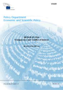 STUDY  Policy Department Economic and Scientific Policy  HEDGE FUNDS