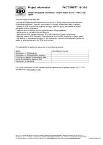 ISO/TC 211 / Relational database management systems / Query languages / Data management / Simple feature access / SQL / Notation / ISO 19136 / Geographic information systems / Open Geospatial Consortium / Computing