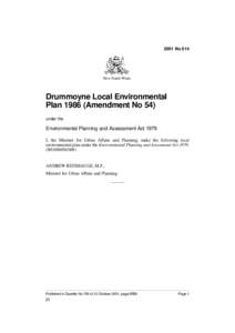 2001 No 814  New South Wales Drummoyne Local Environmental Plan[removed]Amendment No 54)