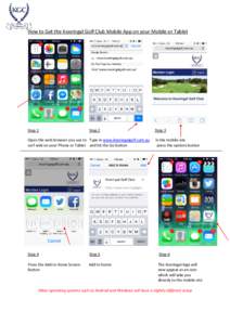 How to Get the Kooringal Golf Club Mobile App on your Mobile or Tablet  Step 1 Step 2