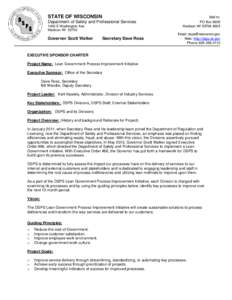 STATE OF WISCONSIN Department of Safety and Professional Services 1400 E Washington Ave. Madison WI[removed]Governor Scott Walker