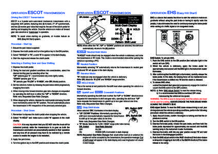 OPERATION  ESCOT TRANSMISSION OPERATION