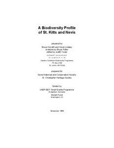A Biodiversity Profile of St. Kitts and Nevis prepared by