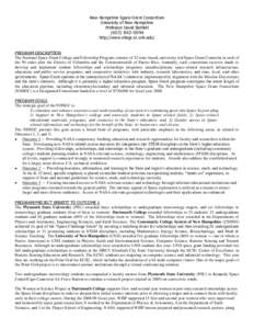 New Hampshire Space Grant Consortium University of New Hampshire Professor David Bartlett[removed]http://www.nhsgc.sr.unh.edu/ PROGRAM DESCRIPTION