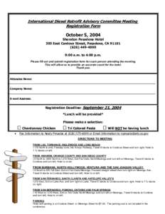 Forms: International Diesel Retrofit Advisory Committee Registration form