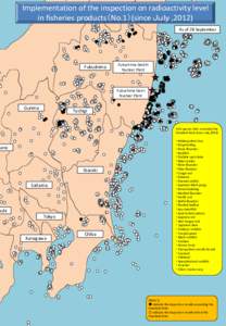 Implementation of the inspection on radioactivity level in fisheries products（No.1）(since Ｊｕｌｙ ,2012) As of 28 September Fukushima