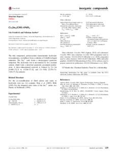 inorganic compounds Acta Crystallographica Section E Mo K radiation  = 13.34 mm 1