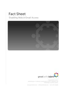 Microsoft Word - GreatWithTalent FactSheet - Enabling Web & Email Access.doc