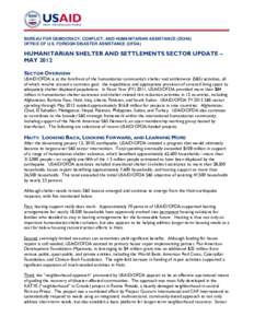 Microsoft Word - USAID-DCHA Humanitarian Shelter and Settlements Sector Update - May 2012.docx