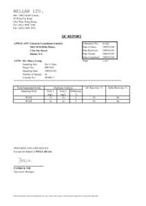 WELLAB LTD[removed]Cornell Centre, 50 Wing Tai Road, Chai Wan, Hong Kong. Tel: ([removed]Fax: ([removed]