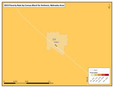 ´  2013 Poverty Rate by Census Block for Amherst, Nebraska Area 6.7%