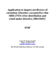 Phenolic compounds in wine / Caryophyllaceae / Flowers / Dianthus caryophyllus / Dianthus / Multiple cloning site / PBluescript / Anthocyanin / Delphinidin / Biology / Molecular biology / Genetics