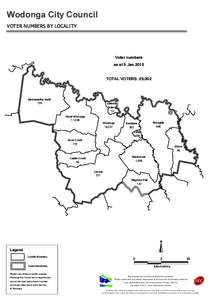 Wodonga City Council VOTER NUMBERS BY LOCALITY Voter numbers as at 9 Jan 2015 TOTAL VOTERS: 29,002