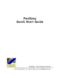 PenEasy Quick Start Guide BLAZE SSI  Box 333 Brielle, NJ 08730