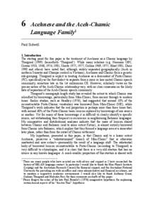 Mon–Khmer languages / Languages of Thailand / Languages of Laos / Chamic languages / Bahnaric languages / Graham Thurgood / Aceh / Austronesian peoples / Champa / Asia / Languages of Vietnam / Languages of Cambodia