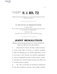 IA  113TH CONGRESS 1ST SESSION  H. J. RES. 72