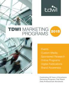 TDWI MARKETING PROGRAMS[removed]Events