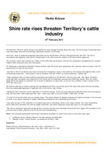 Microsoft Word - 110215Media Release - Shire Rate Rises Threaten Territory Cattle Industry.docx