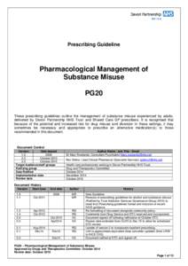 Prescribing Guideline  Pharmacological Management of Substance Misuse PG20