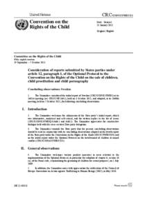 United Nations  Convention on the Rights of the Child  CRC/C/OPSC/SWE/CO/1