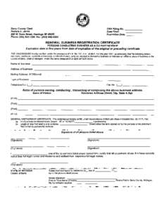 DBA Filing No. _ _ _ __ Date Filed: Expiration Date: _ _ _ __ Barry County Clerk Pamela A. Jarvis