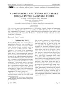 A 3-D Stability Analysis of Lee Harvey Oswald ...  JDFSL V10N3 This work is licensed under a Creative Commons Attribution 4.0 International License.