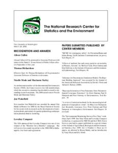 The National Research Center for Statistics and the Environment The University of Washington March 28, 2000