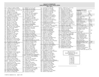 FACULTY OF DENTISTRY QUICK REFERENCE STAFF PHONE LISTING[removed] - AHING, Dr. Stephen (DDSS[removed]ALLEGRO-SACCO, Mrs Sina (CSS) 3664 – A MEL–GHARIB, Dr.. Shima(RD/CCOH