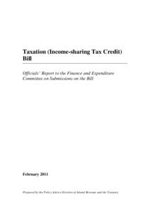 Taxation (Income-sharing Tax Credit) Bill