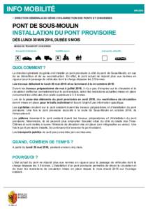 INFO MOBILITÉ  MAI 2016 > DIRECTION GÉNÉRALE DU GÉNIE CIVIL/DIRECTION DES PONTS ET CHAUSSÉES