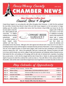 Paris/Henry County	  MAY 2012 Chamber News[removed]E a s t Wo o d St re e t