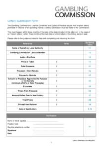 Lottery submission form - May 2013